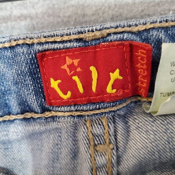 Tilt Jean Shorts Womens 7L Blue Distressed Stretch Cut Off Denim - Picture 4 of 9